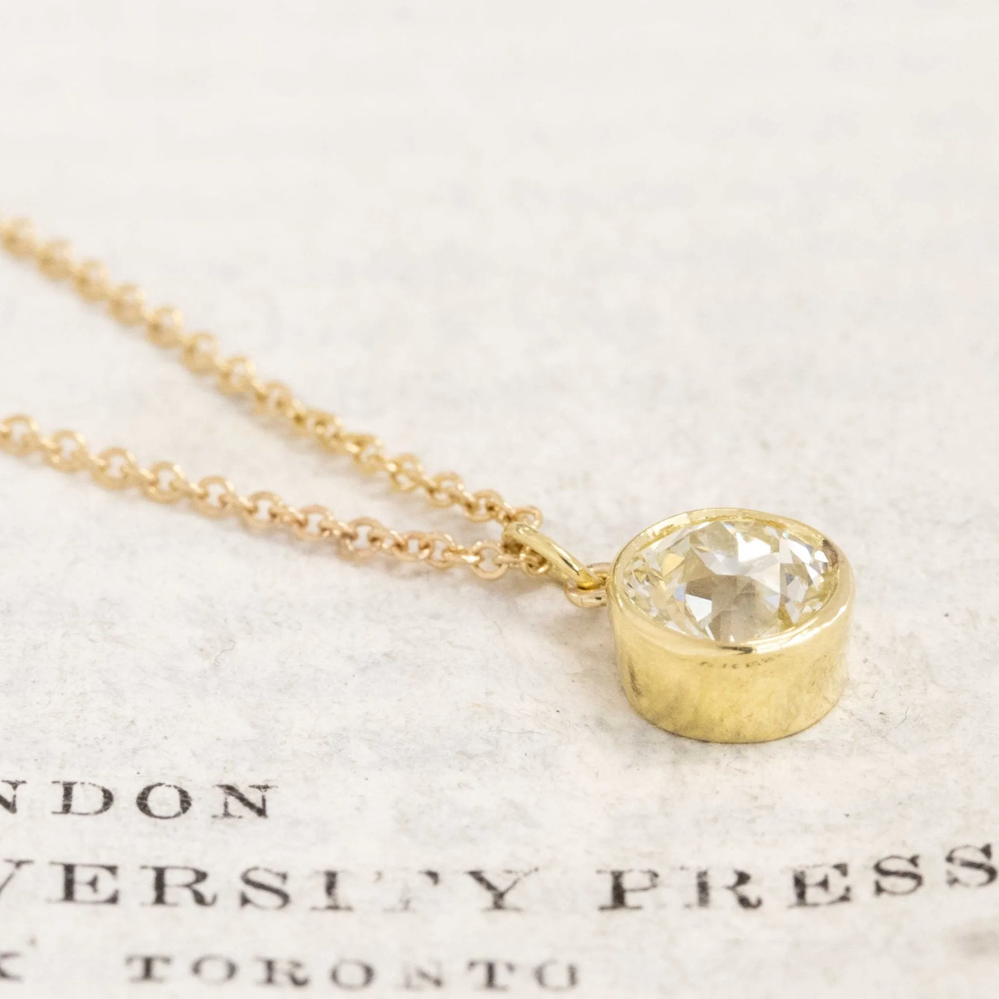 1.24ct Old European Cut Diamond Bezel Pendant
