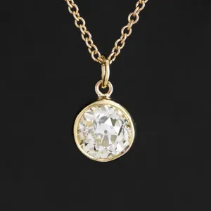 1.24ct Old European Cut Diamond Bezel Pendant