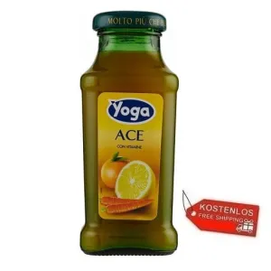 48x Yoga Bar Ace Fruchtsaft Glasflasche 200ml