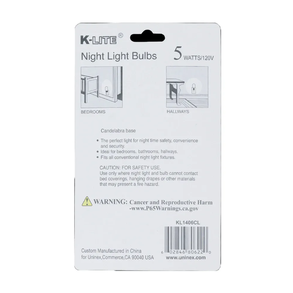 5W Clear Night Light Bulbs (KL1406CL)
