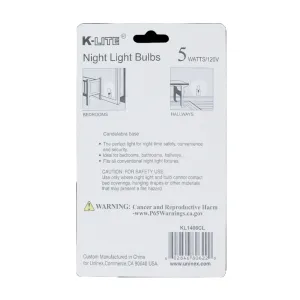5W Clear Night Light Bulbs (KL1406CL)