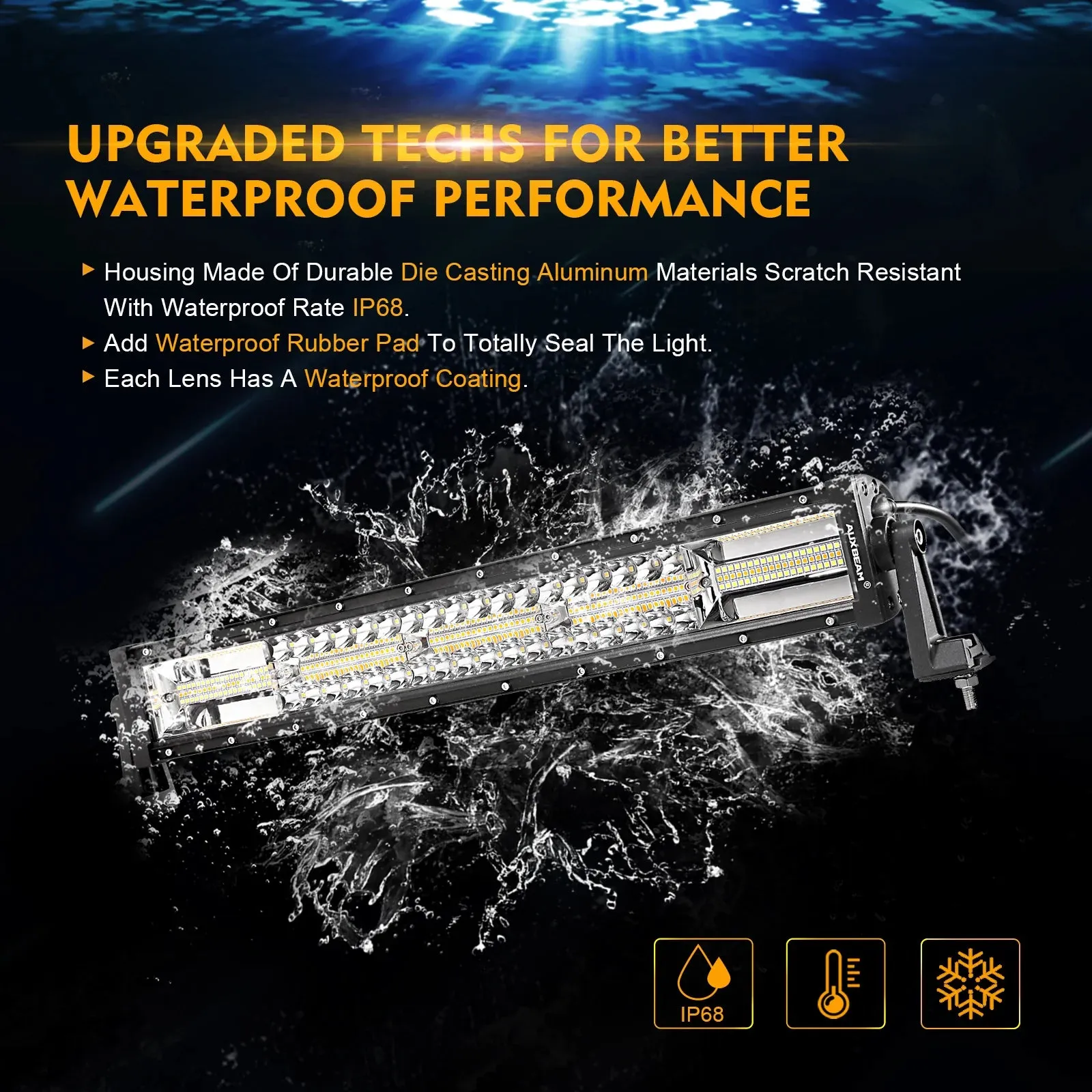 6 Modes Series Amber And White Led Light Barscurved