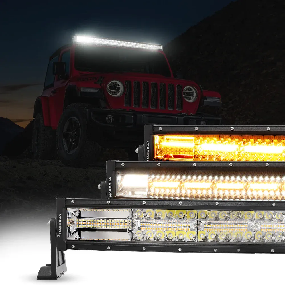 6 Modes Series Amber And White Led Light Barscurved