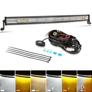 6 Modes Series Amber And White Led Light Barscurved