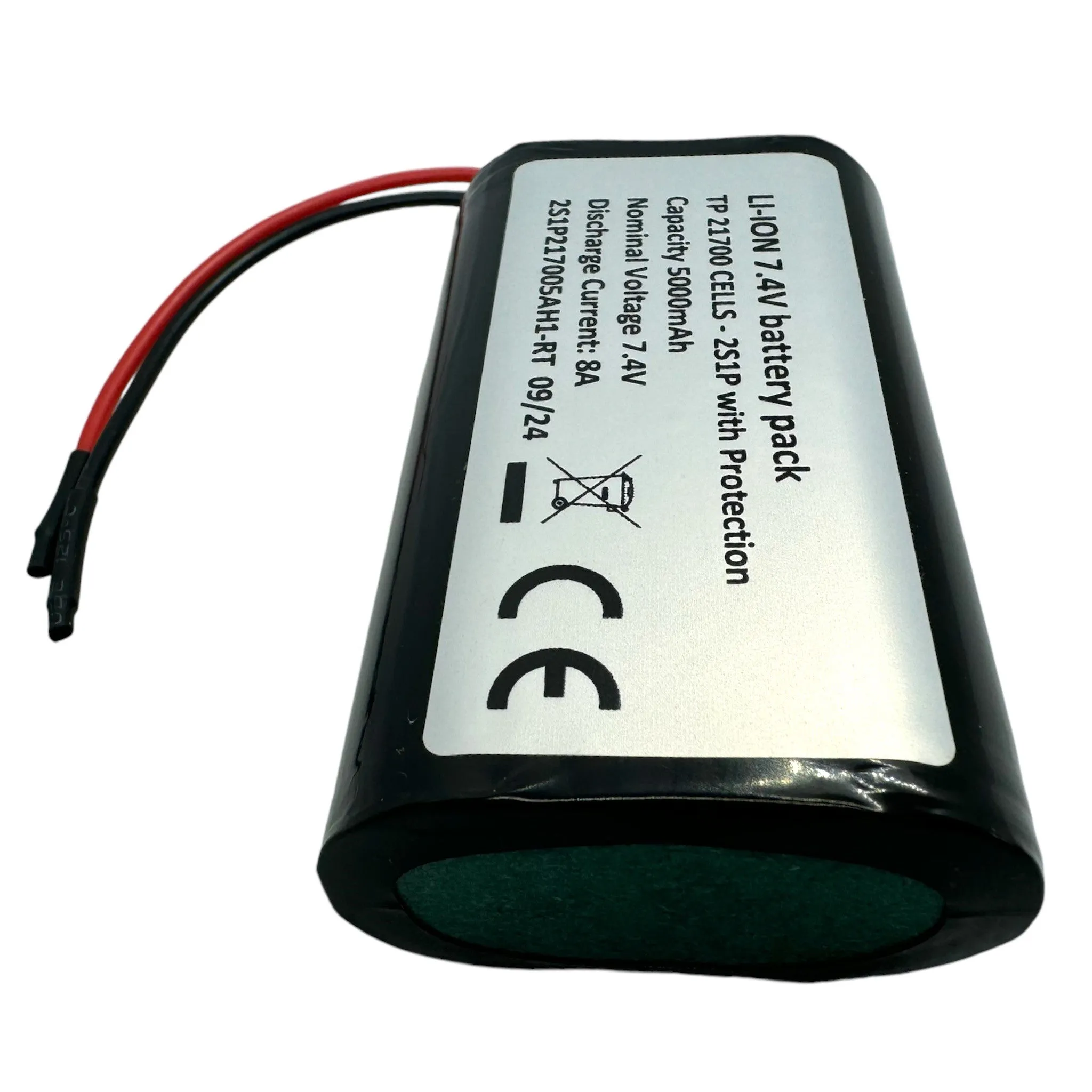 7.4V 5000mAh 2S1P 21700 Li-Ion rechargeable battery pack