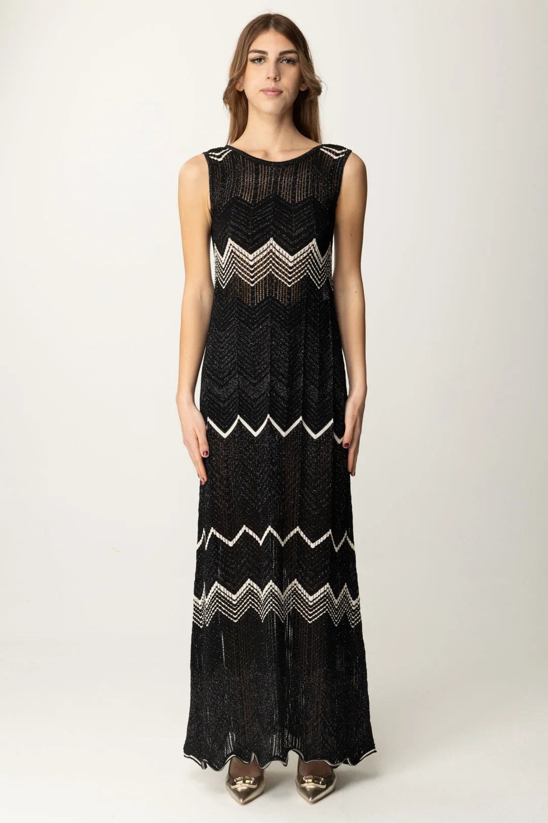 Abito In Maglia Zig-zag