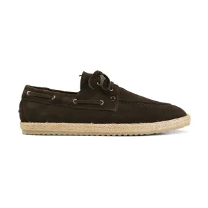 Achilles | Suede Espadrille Boat  - Brown