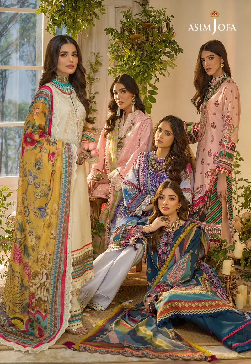 AJPR-14 | Asim Jofa Prints Rania Collection 2022 | Unstitched Embroidered Lawn Suits
