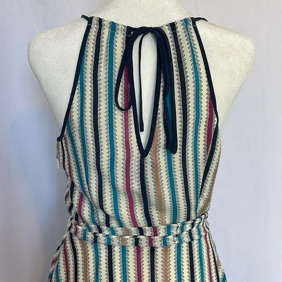 Anthropologie Girls From Savoy Nautical Striped Silk Dress Sz 4 Party Casual EUC