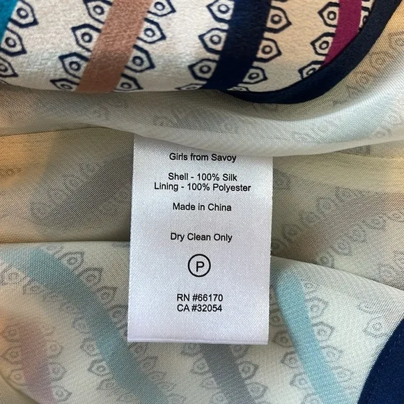 Anthropologie Girls From Savoy Nautical Striped Silk Dress Sz 4 Party Casual EUC