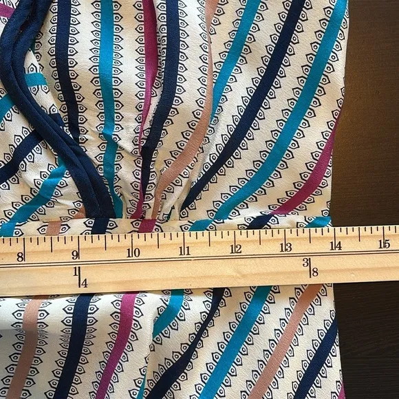 Anthropologie Girls From Savoy Nautical Striped Silk Dress Sz 4 Party Casual EUC