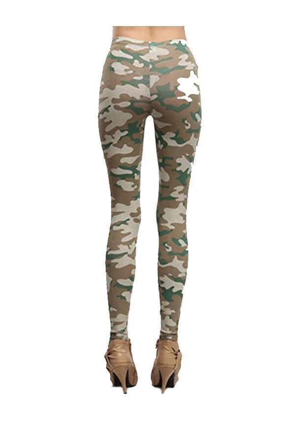 Army Green Camouflage Leggings
