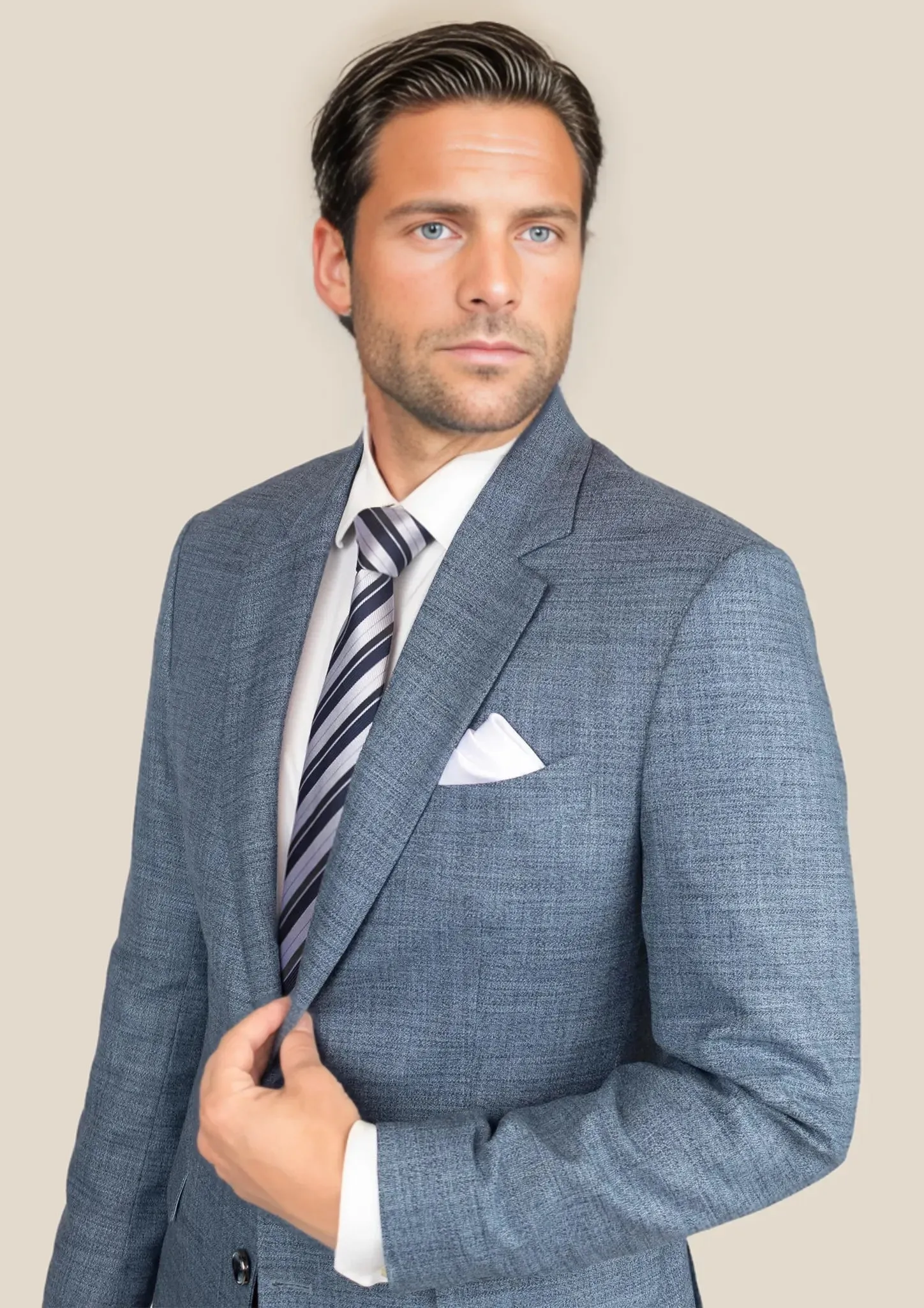 Astor Mid Blue Hopsack Jacket