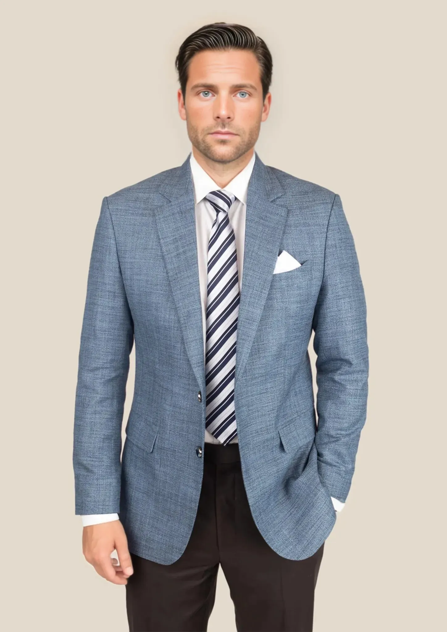 Astor Mid Blue Hopsack Jacket
