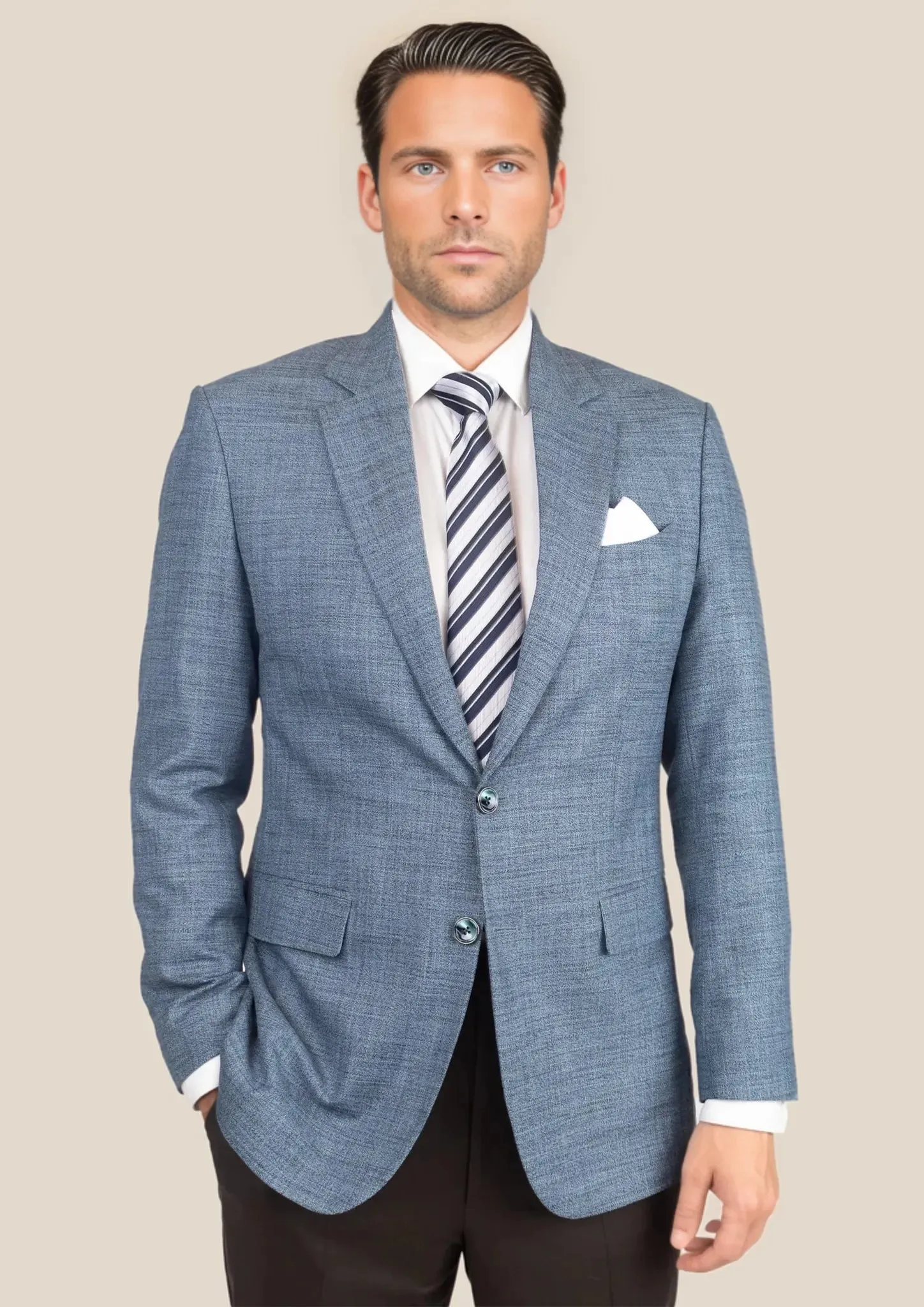 Astor Mid Blue Hopsack Jacket