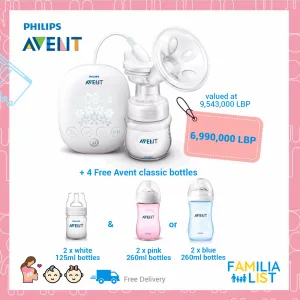 Avent Single Electrical Pump   4 Bottles