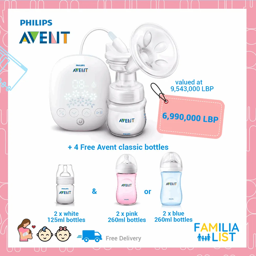 Avent Single Electrical Pump   4 Bottles