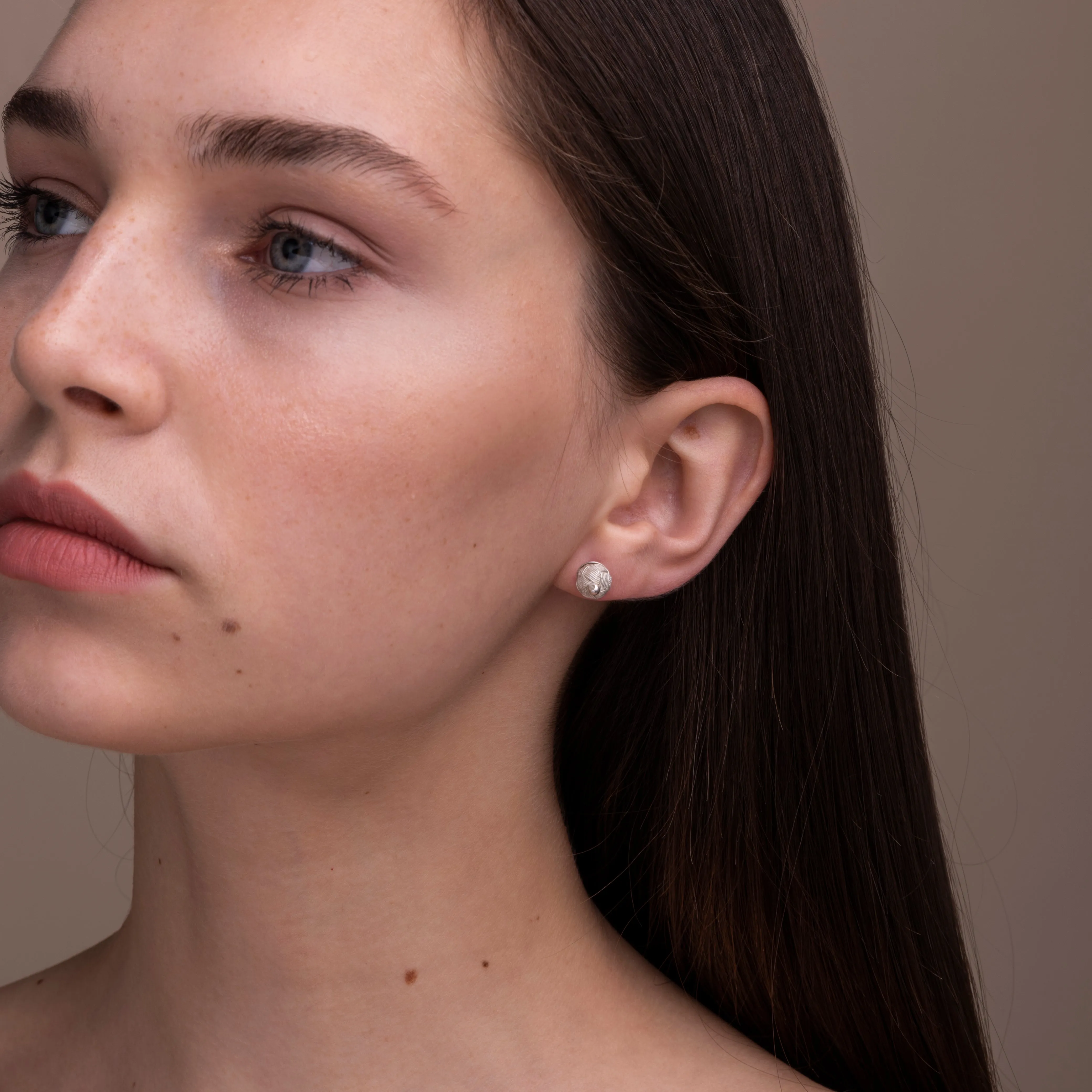 Aydin Woven Silver Studs