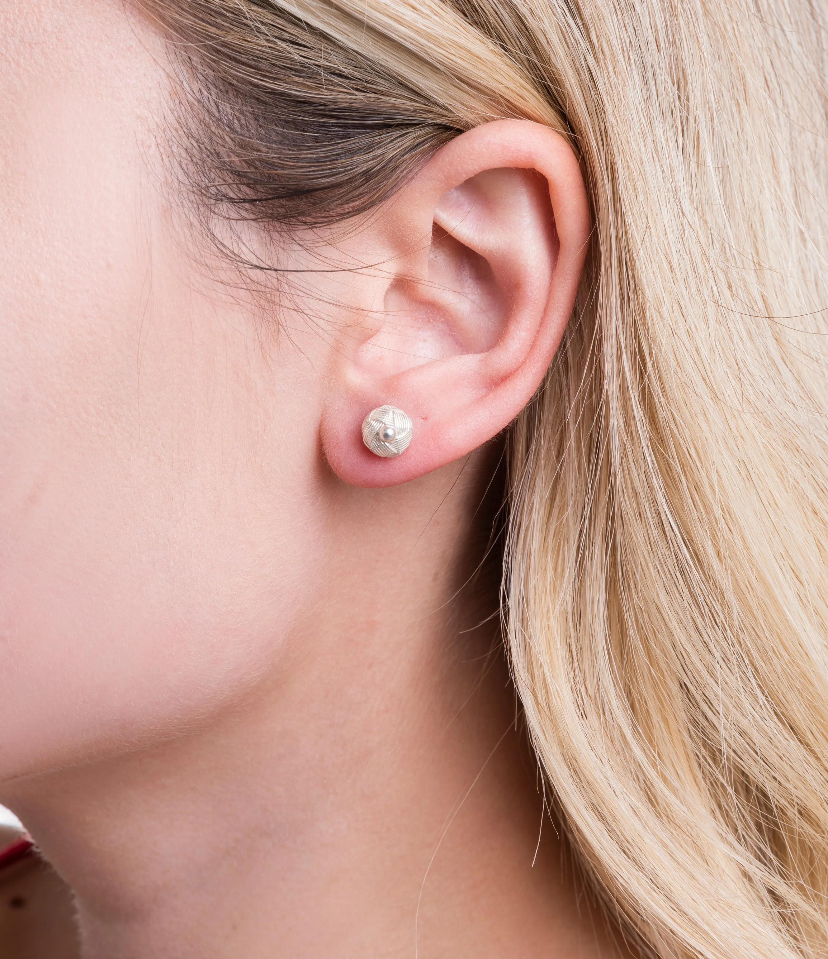 Aydin Woven Silver Studs