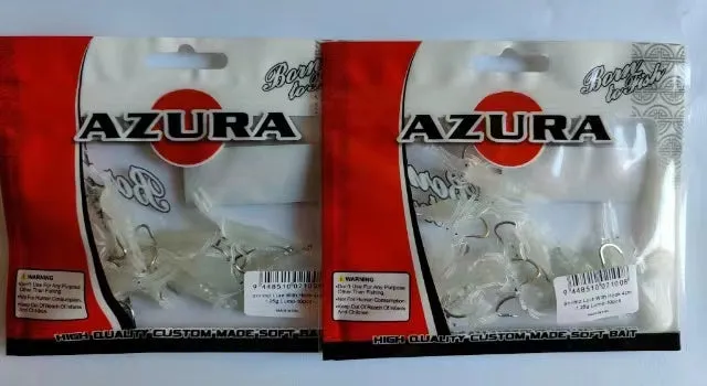 Azuna  20pcs Soft Plastic Luminous mini Shrimp Fishing Lure with hooks 40mm