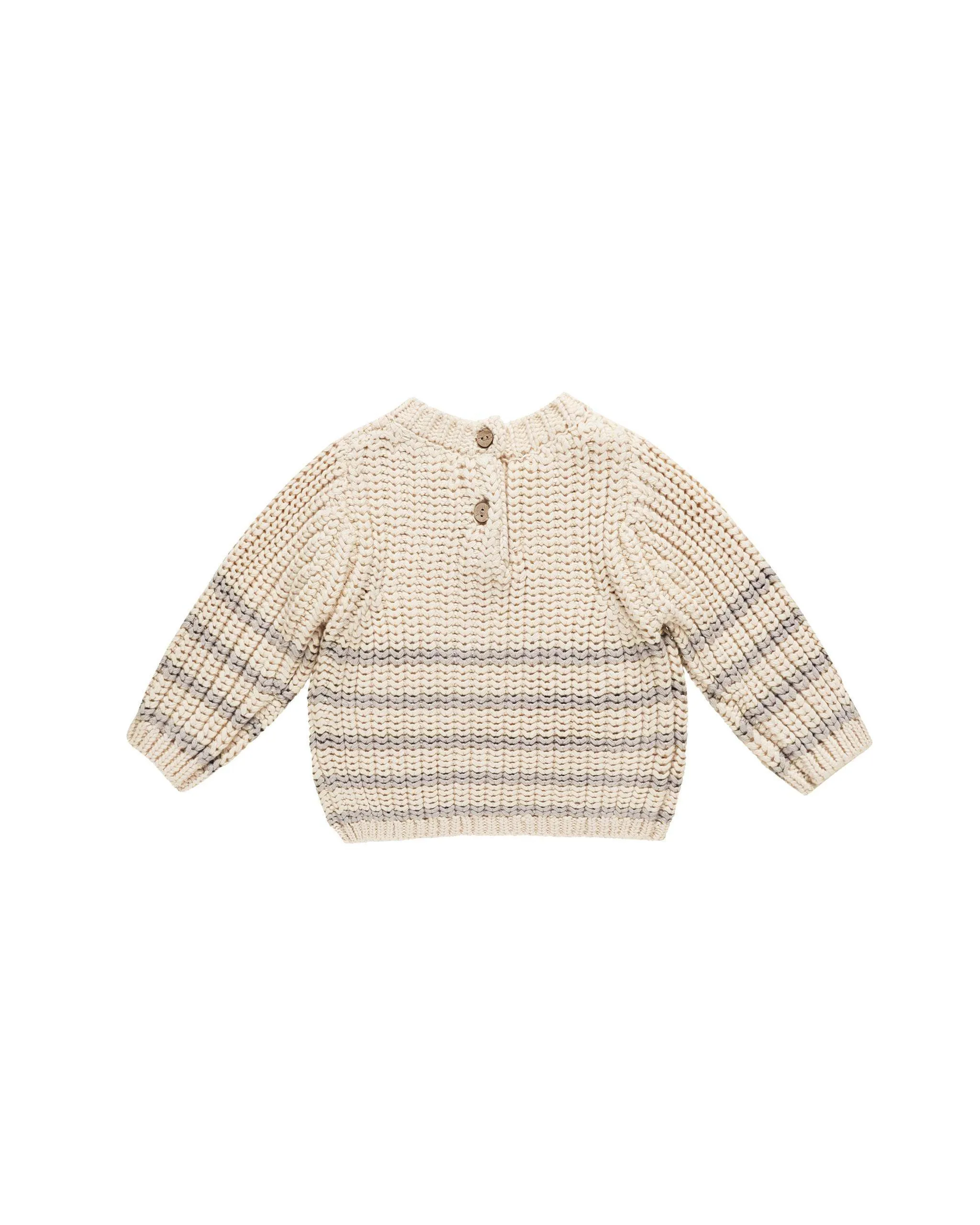 Baby Boy Sets | 2PCS: Rex Sweater Fog Stripe and Luca Pant in Fog Set | Quincy Mae