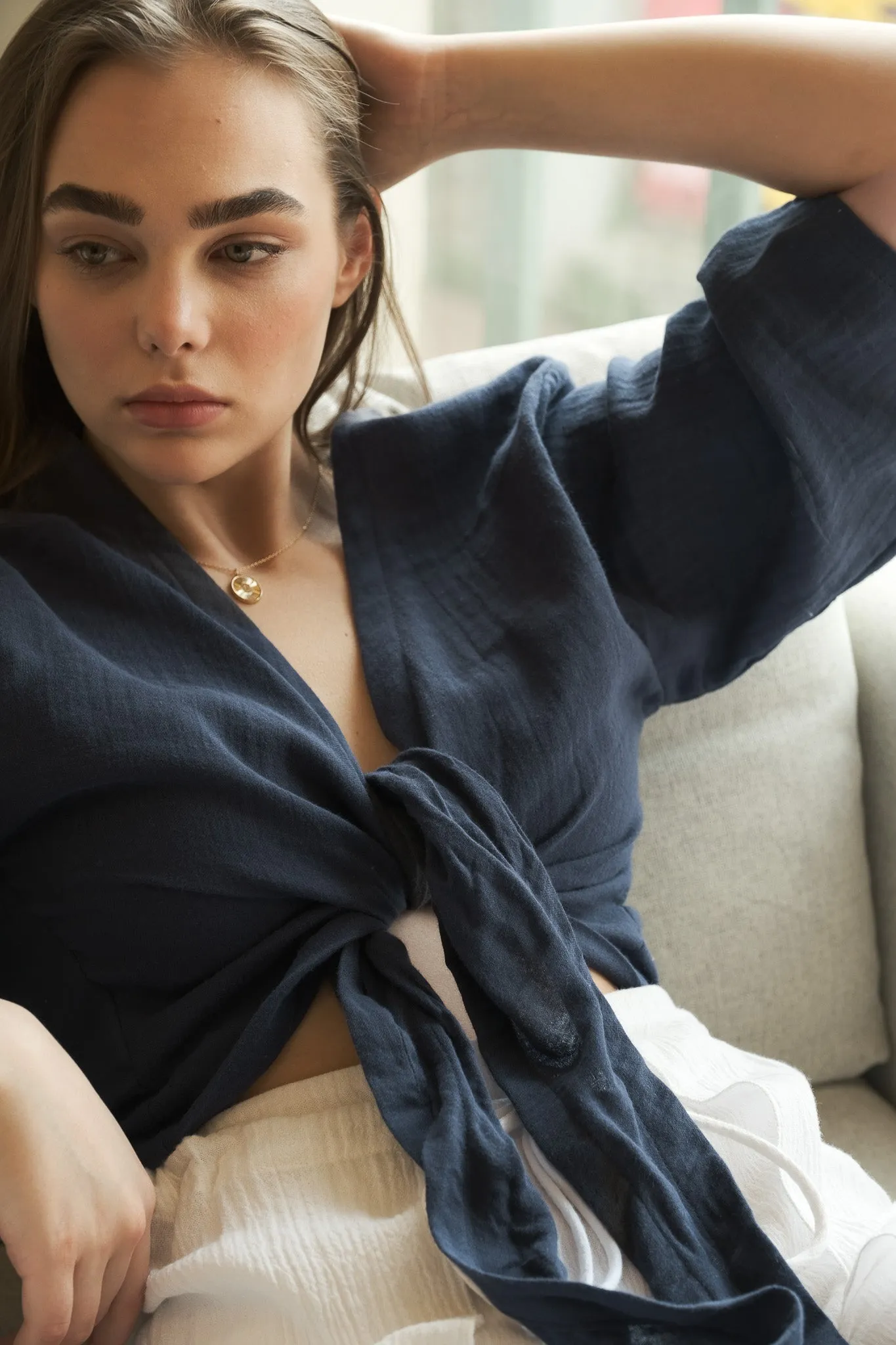 Bali Wrap Top - Vintage Navy