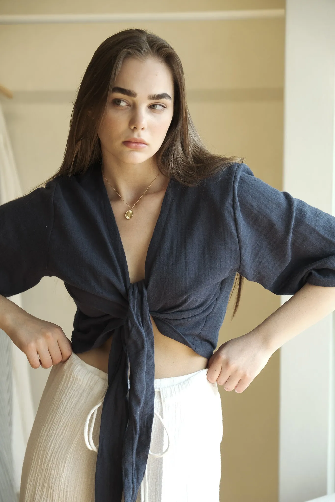 Bali Wrap Top - Vintage Navy