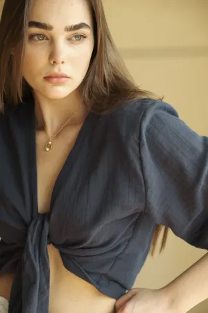 Bali Wrap Top - Vintage Navy
