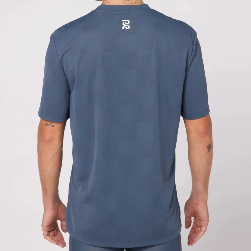 Bandit Running Cheque Jacquard Tee - Storm Grey
