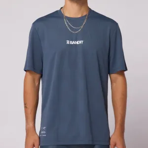 Bandit Running Cheque Jacquard Tee - Storm Grey