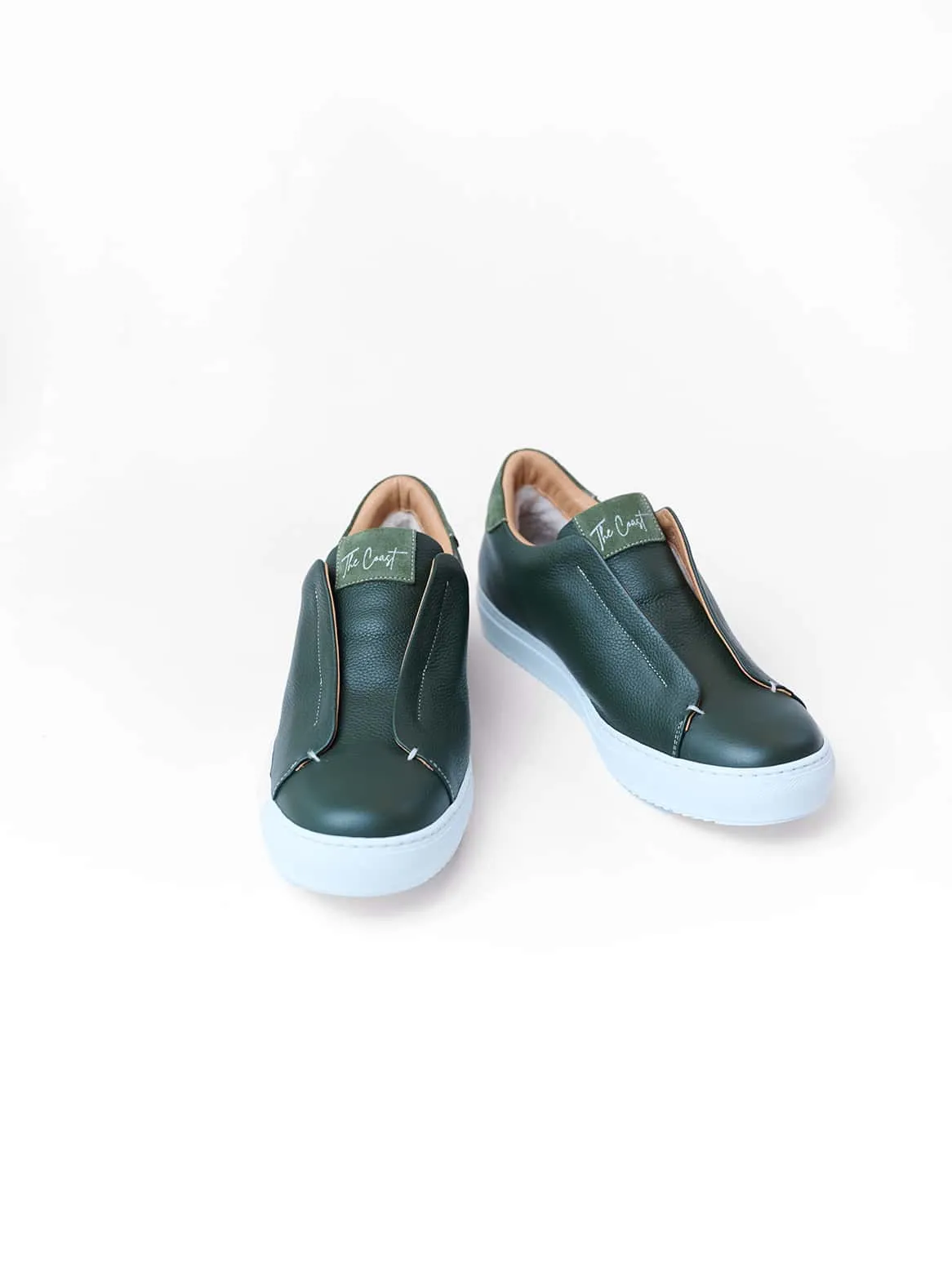 Beni Slip-In with lambskin lining in green