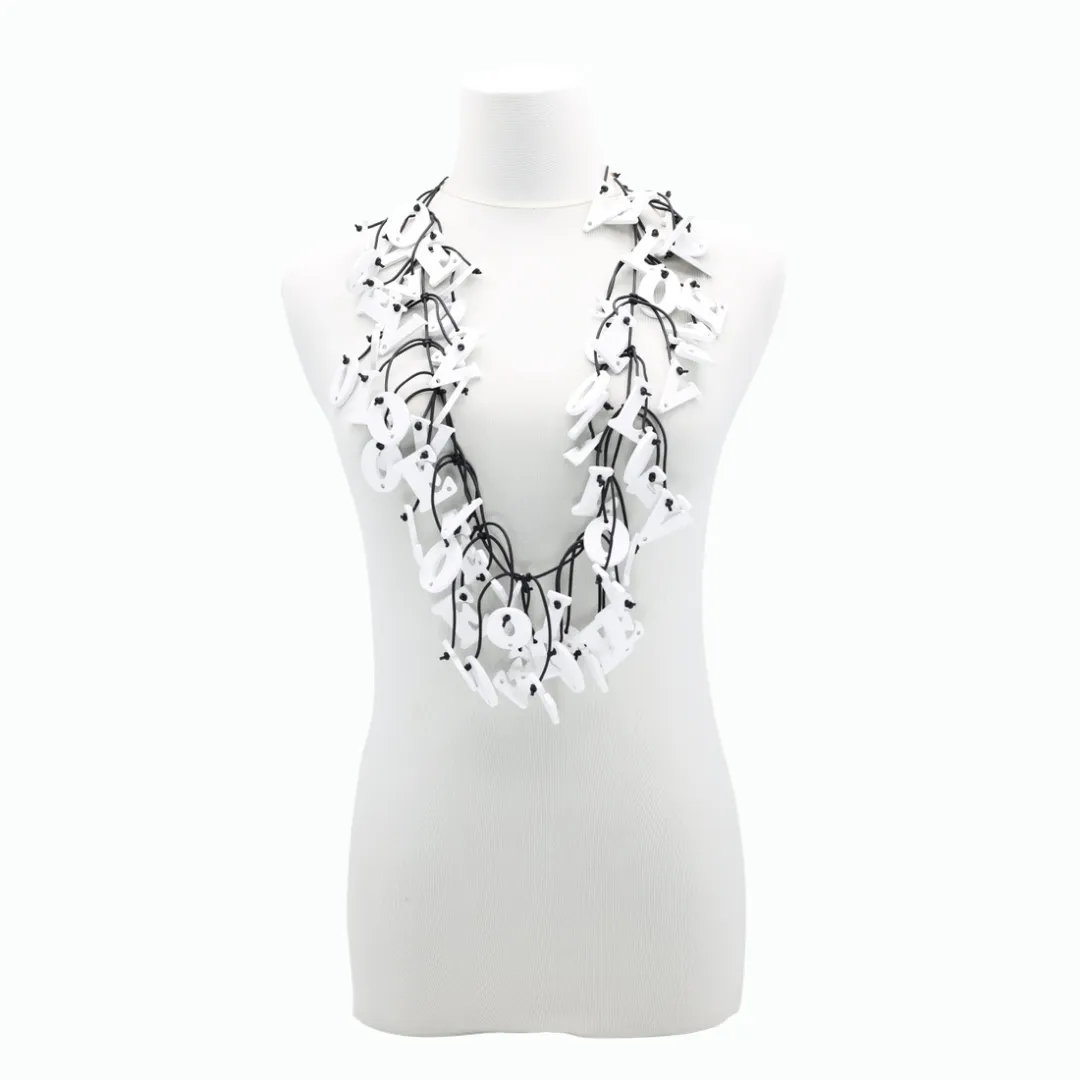 Big LOVE Necklace - Hand-painted - White