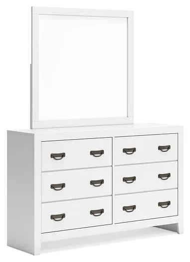 Binterglen Full Panel Bed with Mirrored Dresser