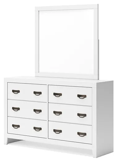 Binterglen Full Panel Bed with Mirrored Dresser