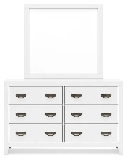 Binterglen Full Panel Bed with Mirrored Dresser