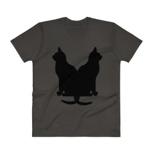 Black Cats Lucky Corset V-Neck T-Shirt
