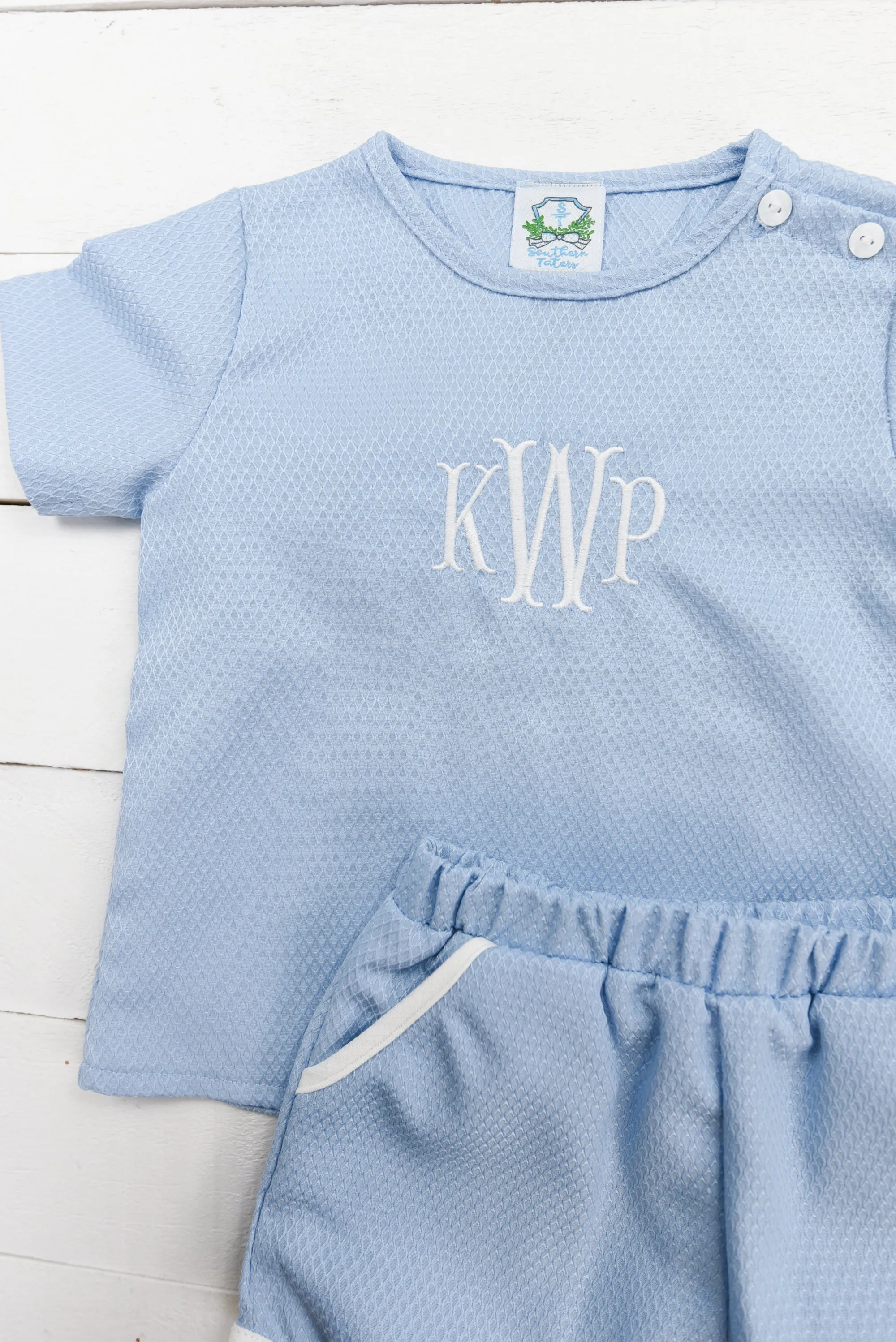 Blue Honeycomb Short Set