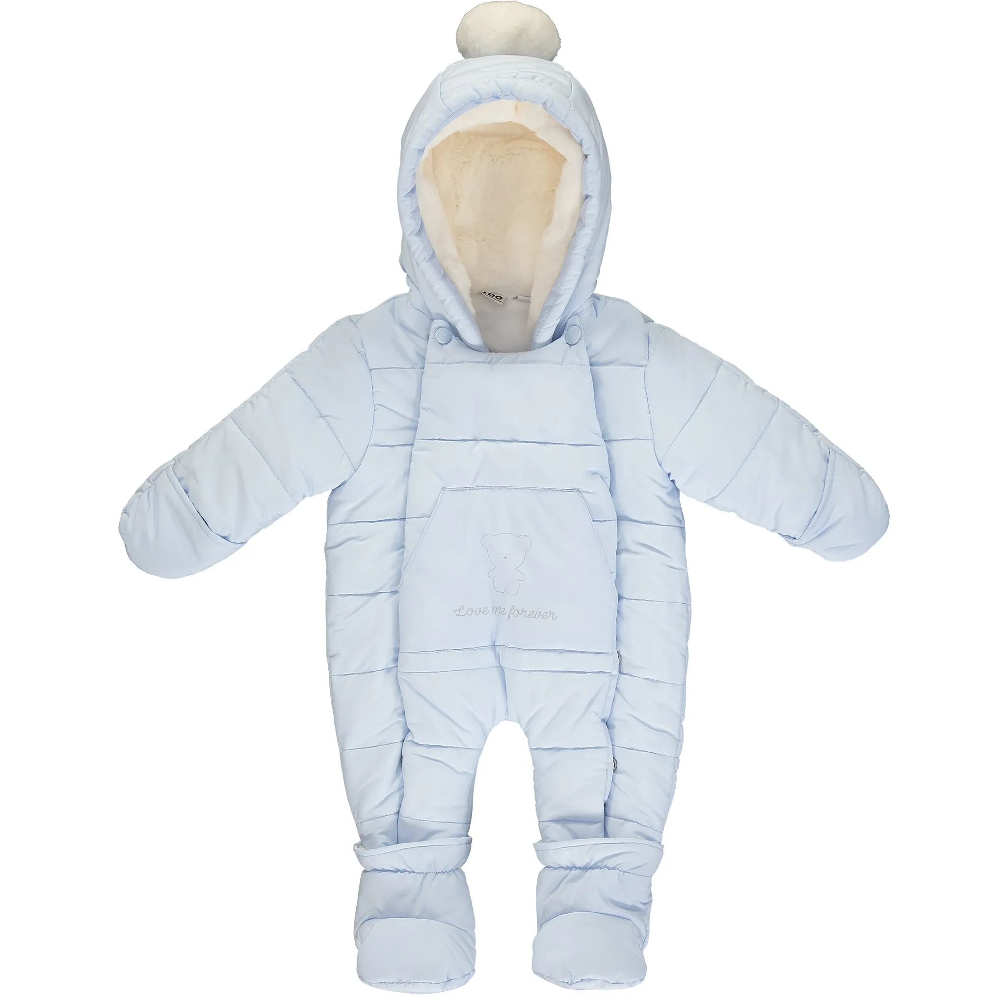 Blue Padded Baby Snowsuit