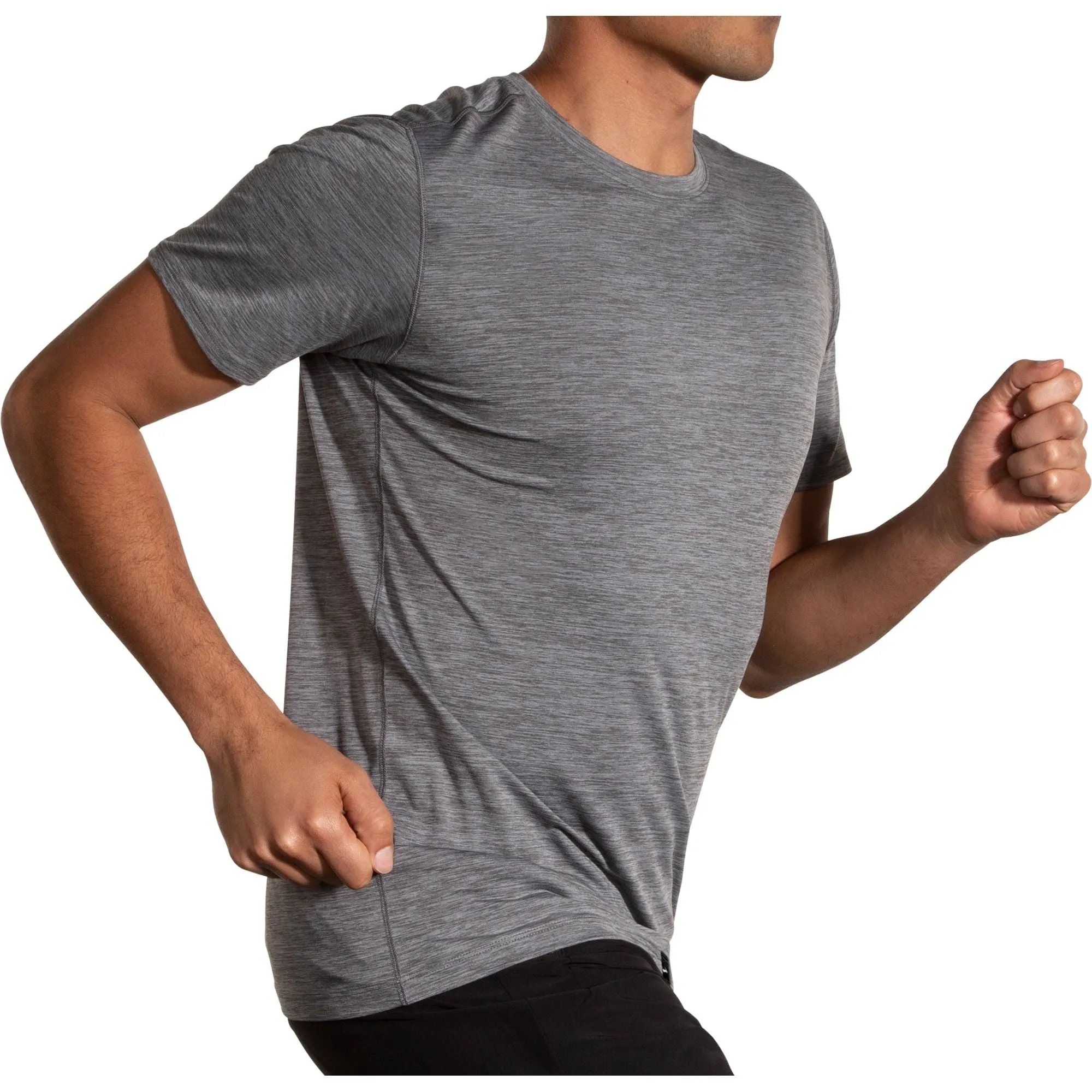 Brooks Luxe Short Sleeve Mens Running Top - Grey
