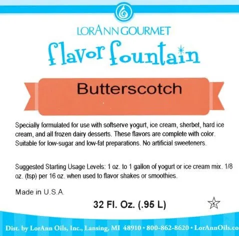 Butterscotch Flavor - 4 oz. - 32 oz. - Ice Cream and Beverage Flavors - LorAnn Oils - Canadian Distribution