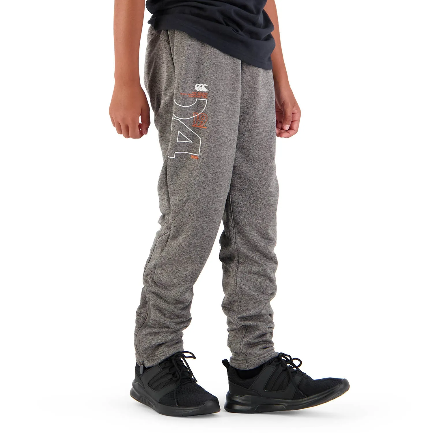Canterbury Boys Poly Knit Pant - Black Grey Marle