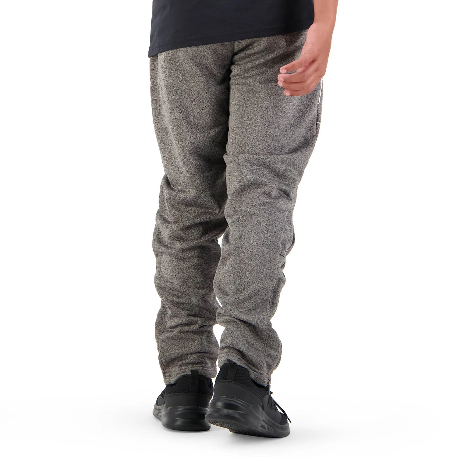 Canterbury Boys Poly Knit Pant - Black Grey Marle