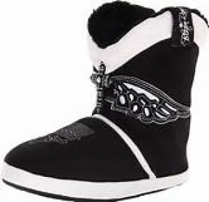 CL5753401-S-Blk/Wht Slipper Blazin Roxx Wing w/Cross