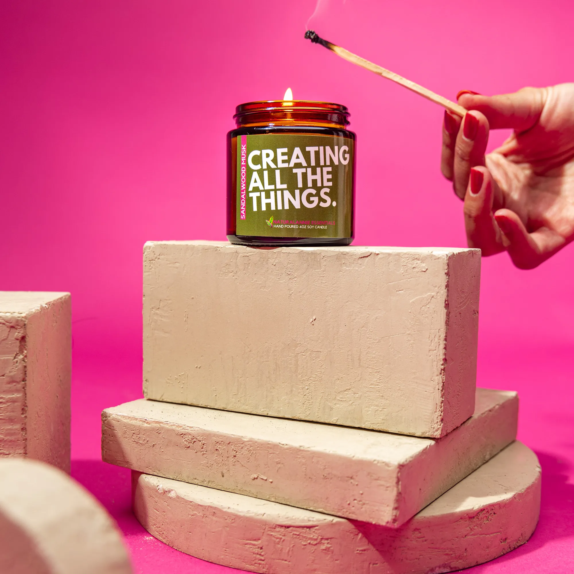 CREATING ALL THE THINGS: 4oz Sandalwood & Musk Scented Soy Candle