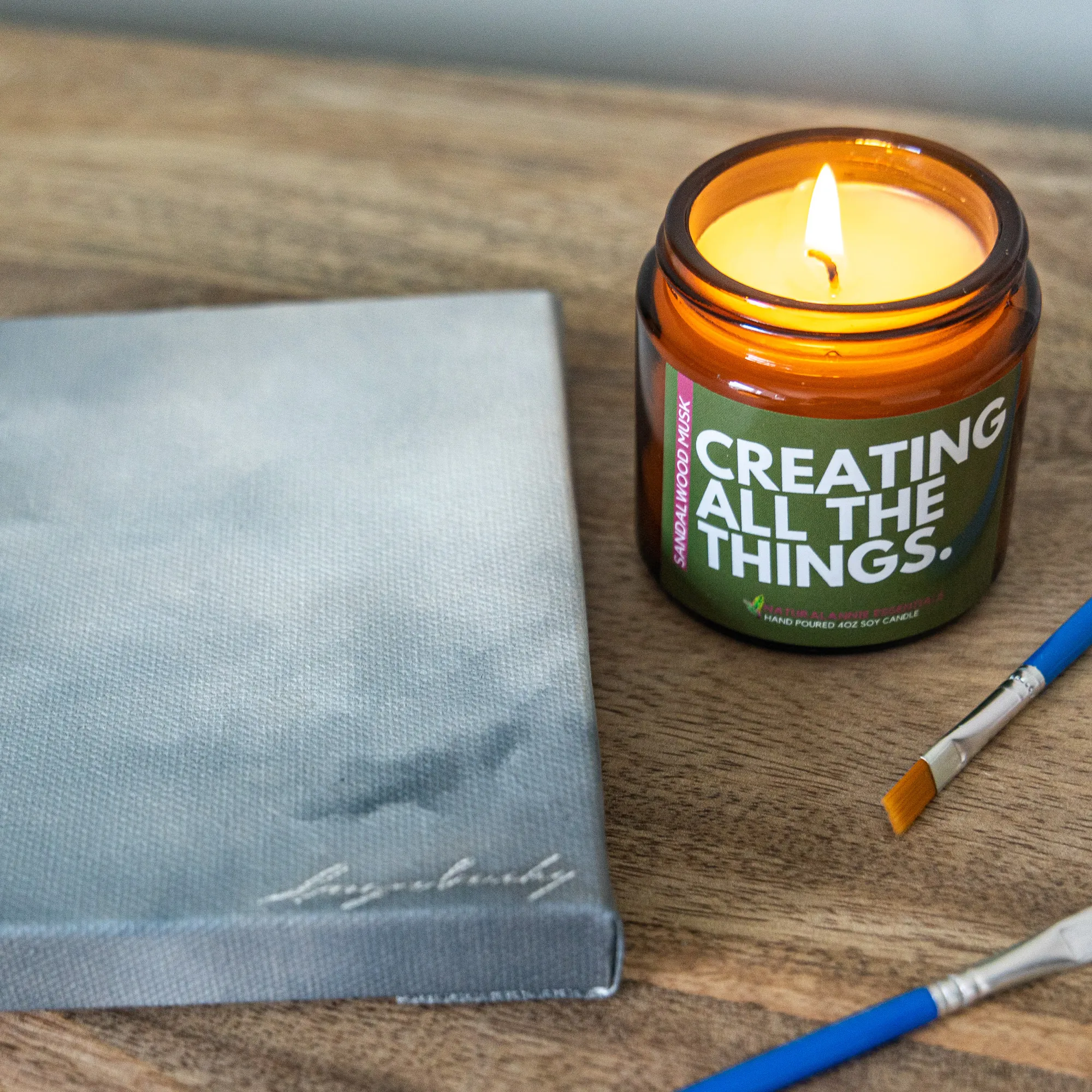 CREATING ALL THE THINGS: 4oz Sandalwood & Musk Scented Soy Candle
