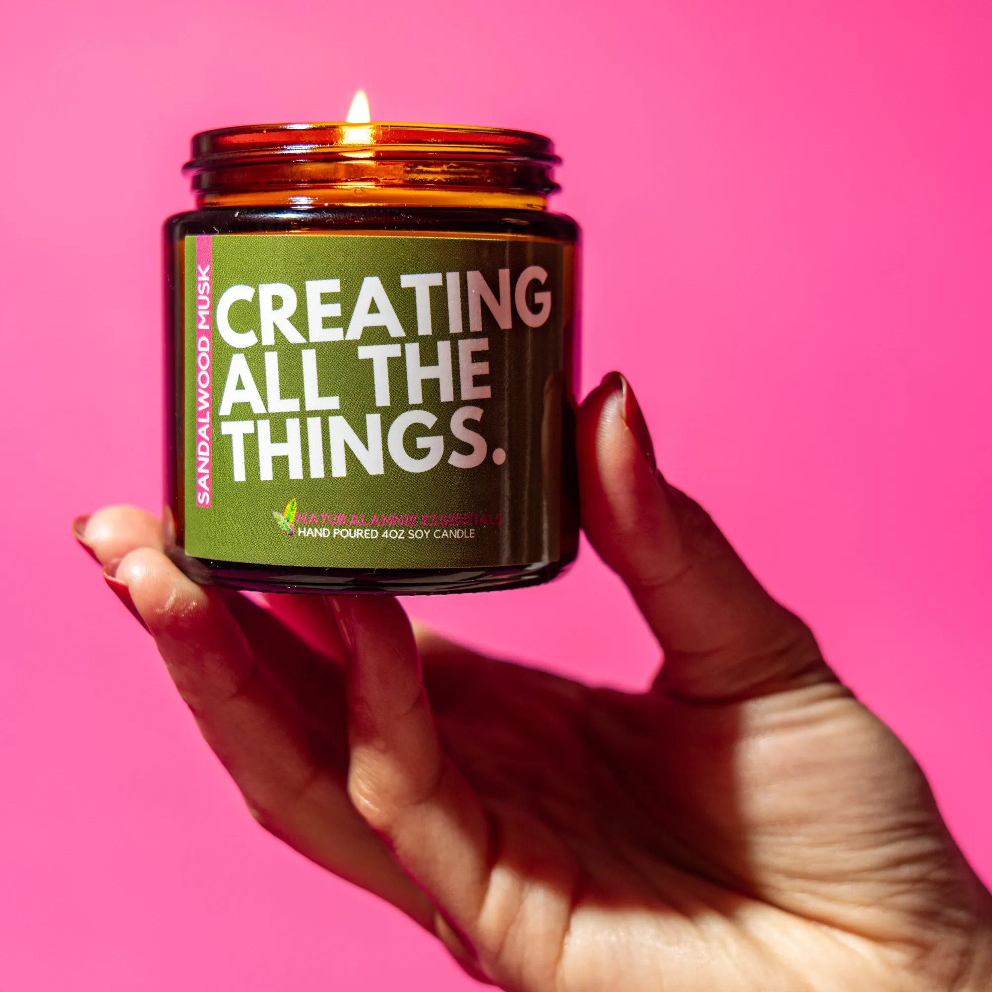 CREATING ALL THE THINGS: 4oz Sandalwood & Musk Scented Soy Candle