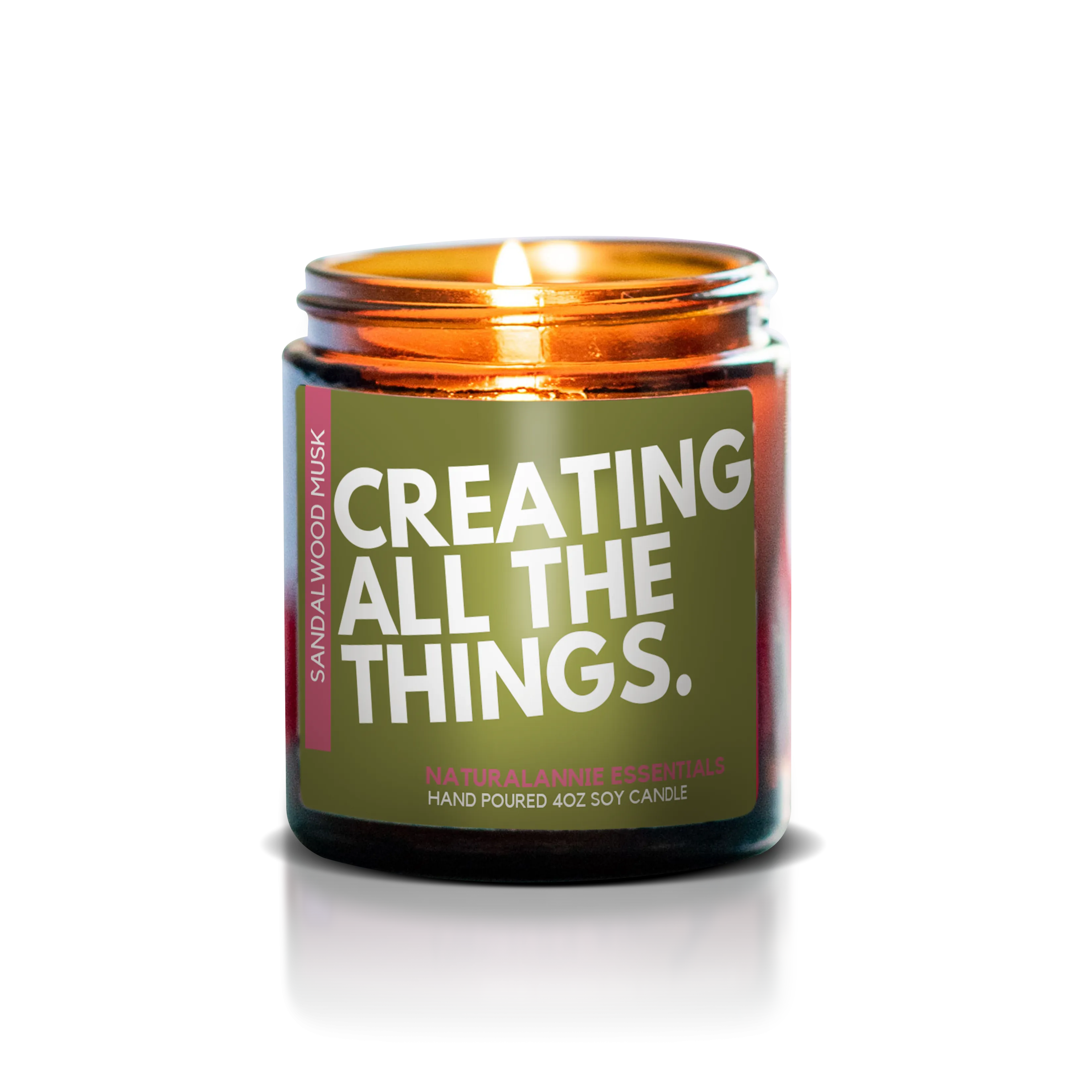 CREATING ALL THE THINGS: 4oz Sandalwood & Musk Scented Soy Candle