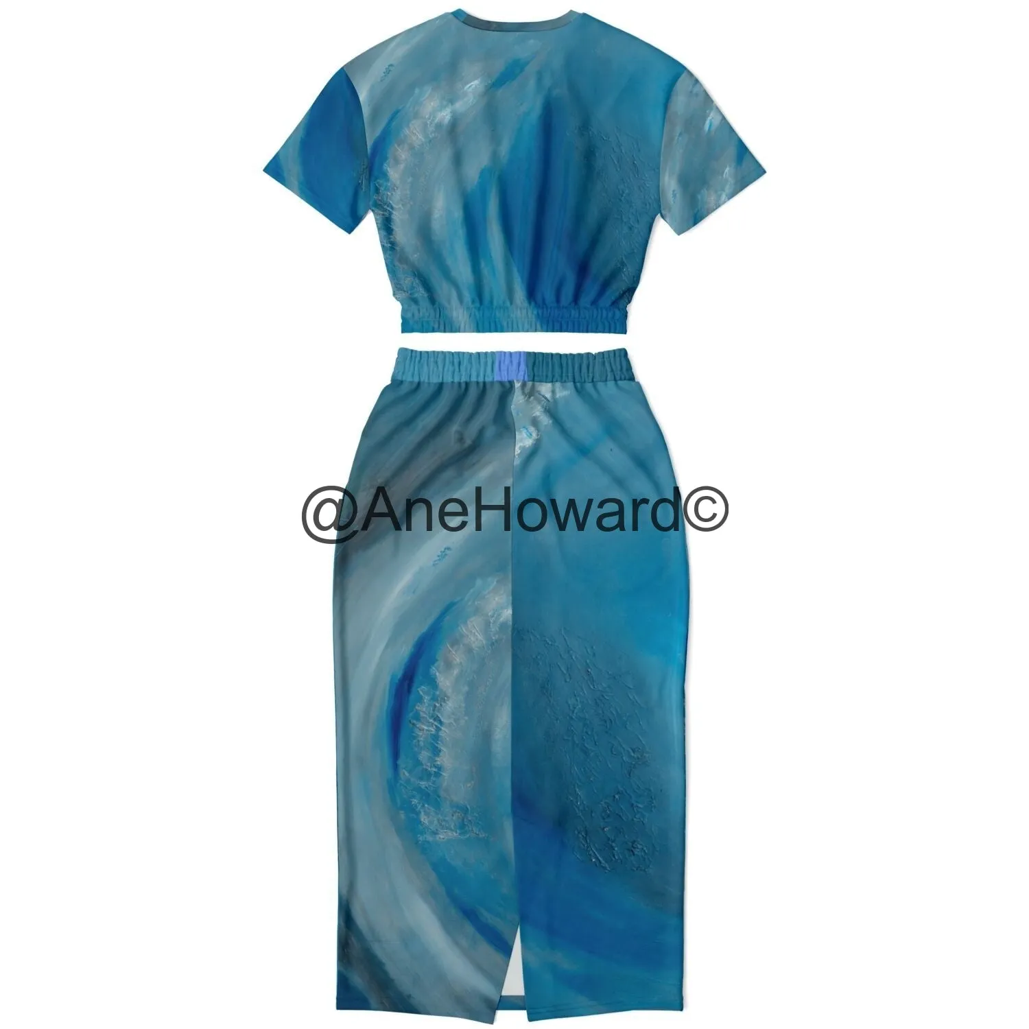 Cropped Cotton Sweatshirt - Maxi Skirt Duo The Wave