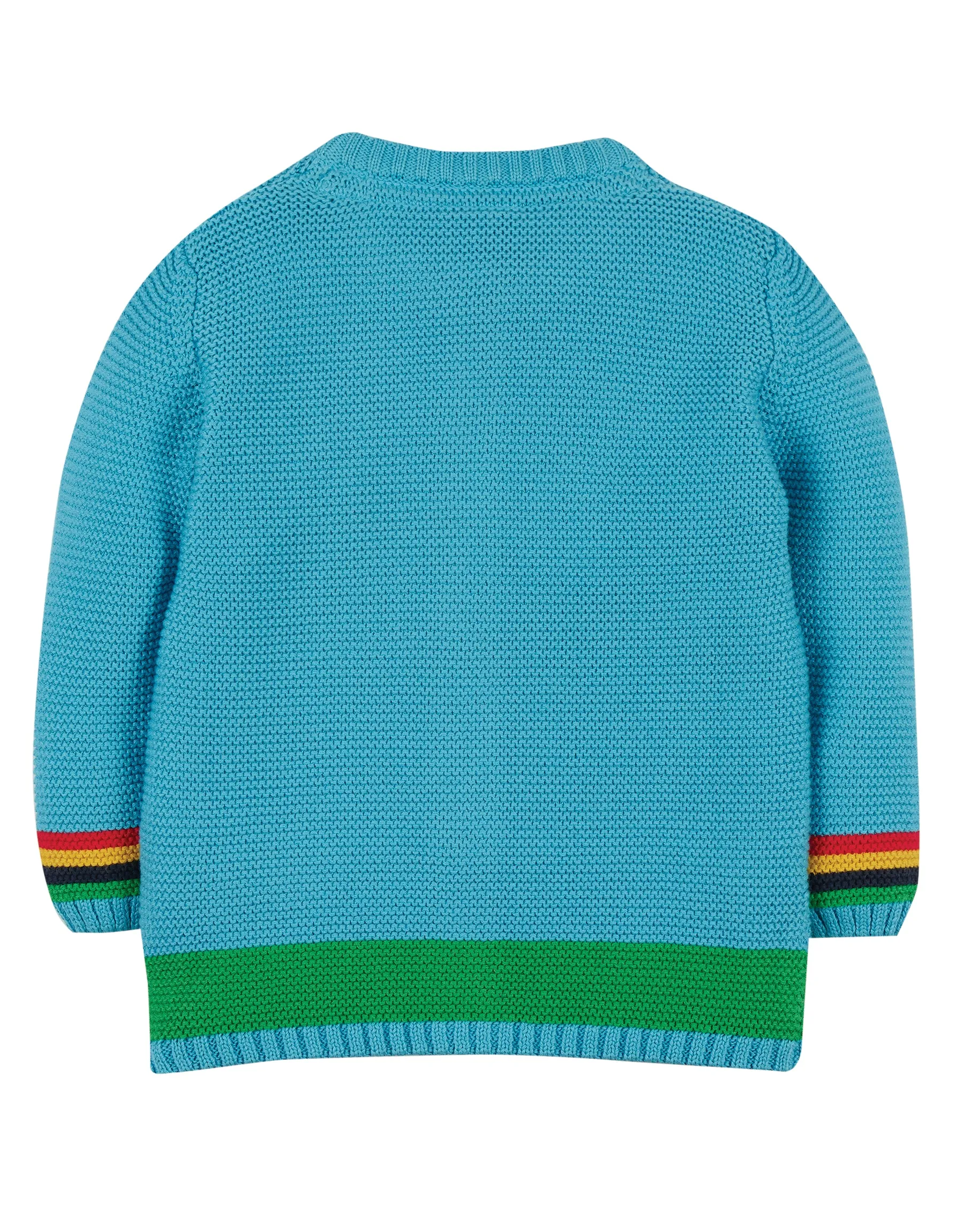 Cuddly Knitted Cardigan - Mid Blue/Bee