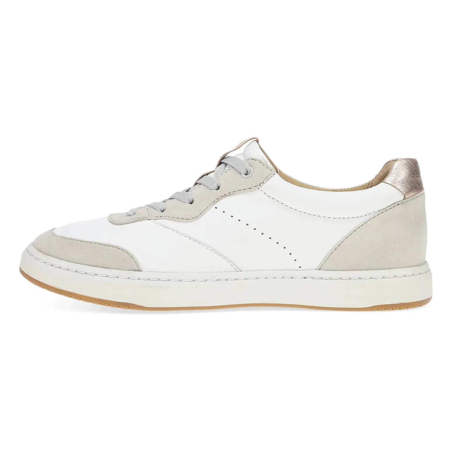 DANSKO JOSEY WHITE ROSE GOLD NAPPY SNEAKER